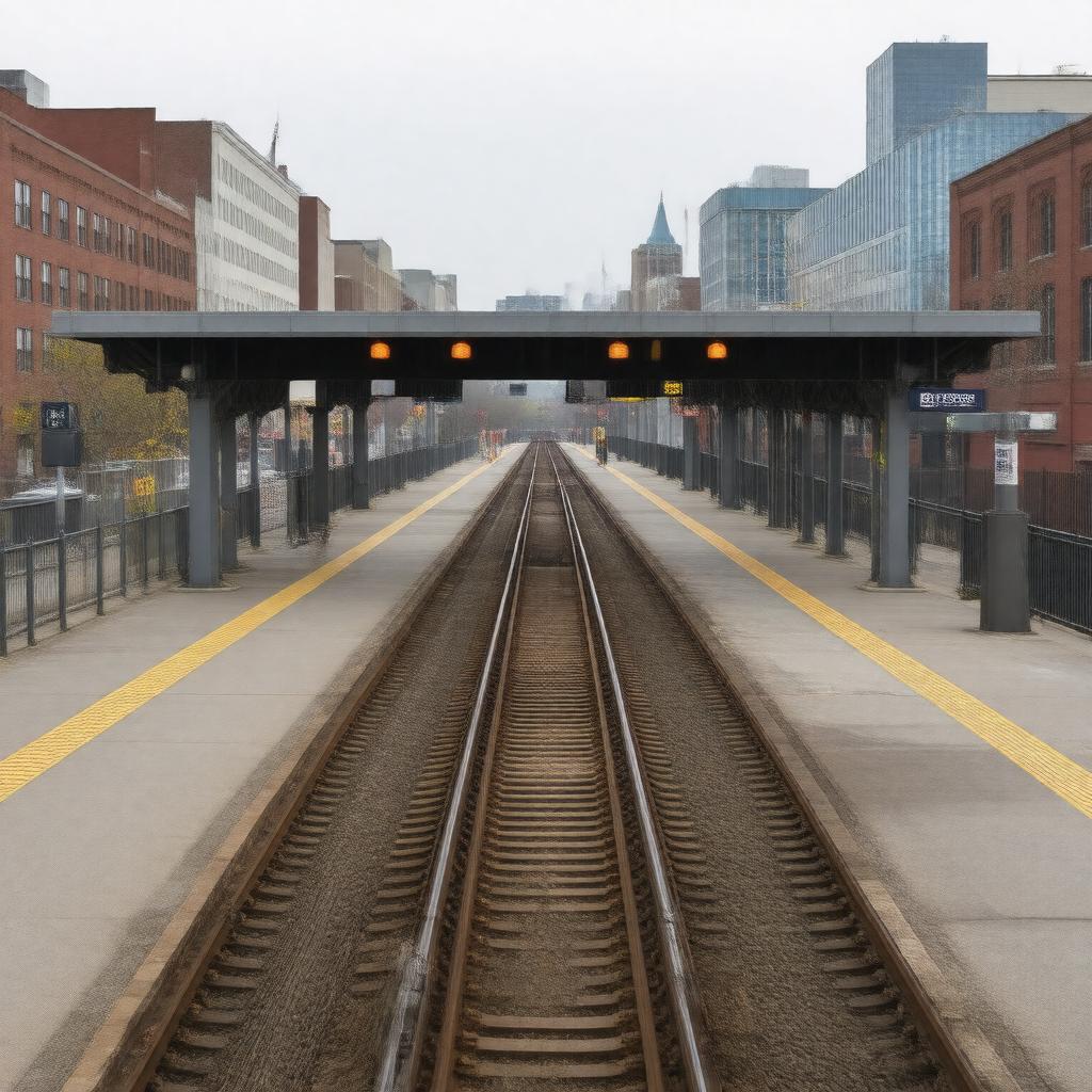 AI-created image of MBTA Green Line (Babcock Street station)