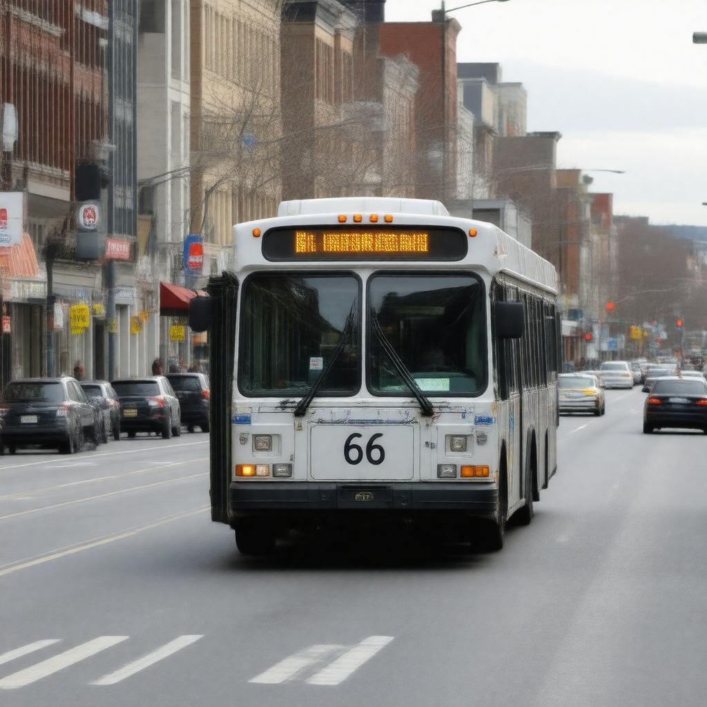 AI-created image of MBTA bus 66
