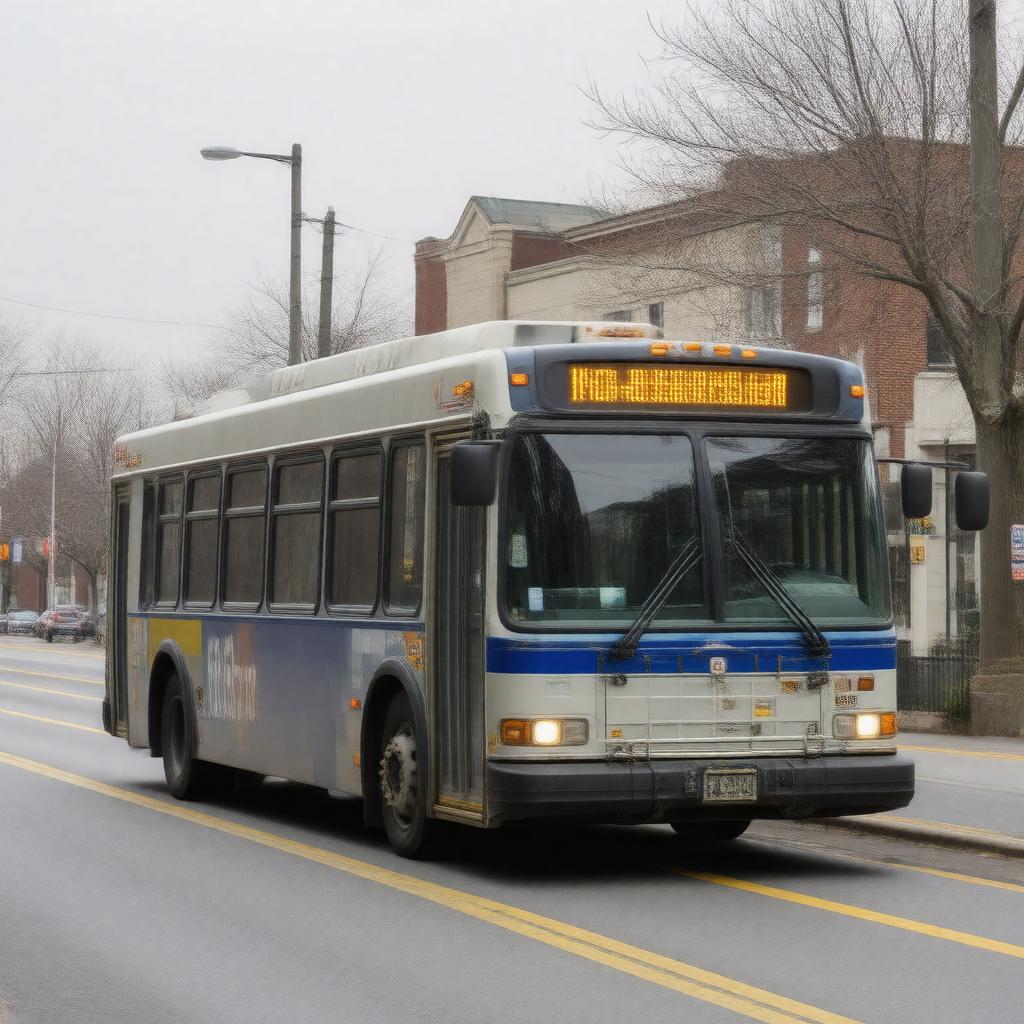 AI-created image of MBTA bus 70