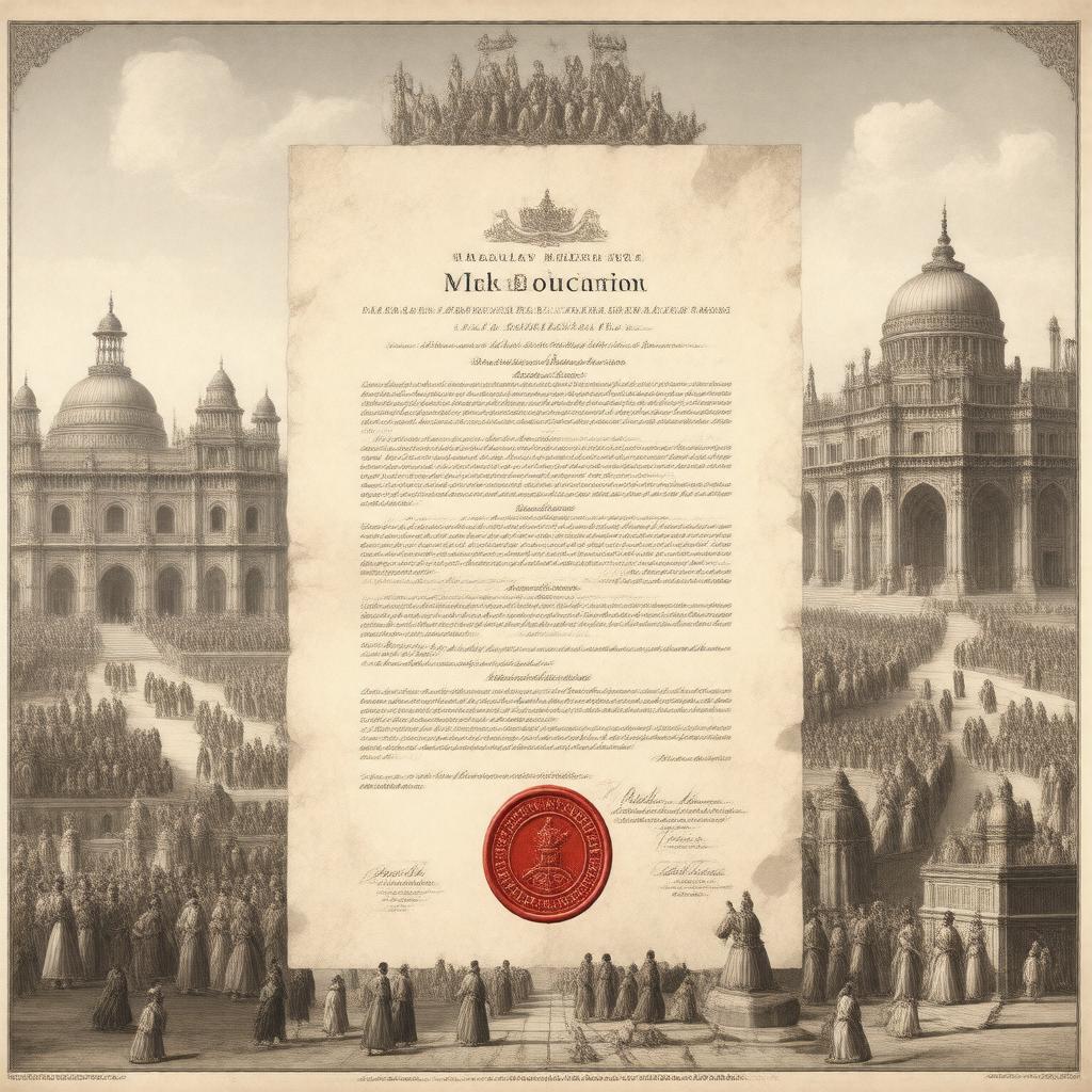 Click to view larger image AI-created image of Macaulay Minute on Indian Education