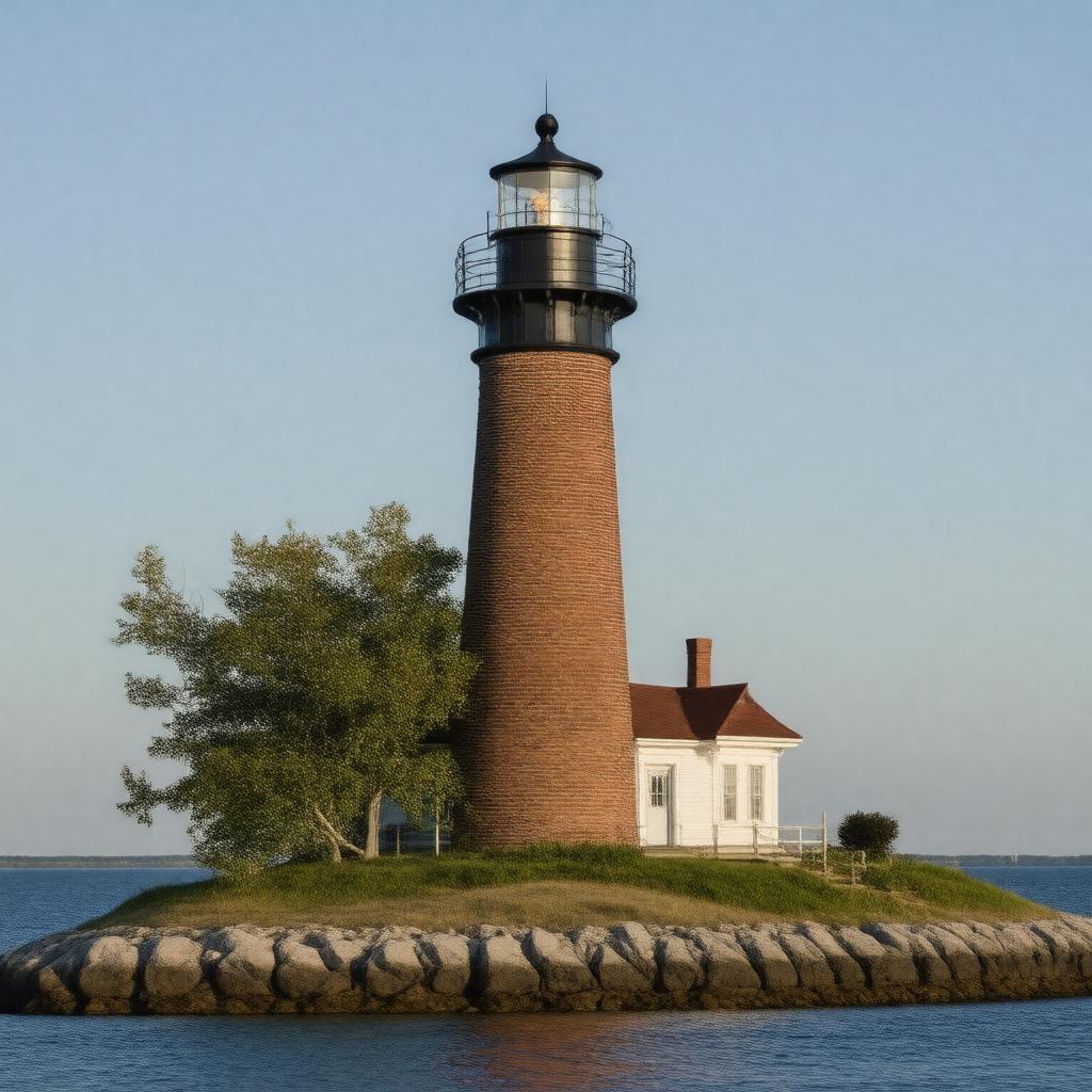 Click to view larger image AI-created image of Mackinac Island Lighthouse