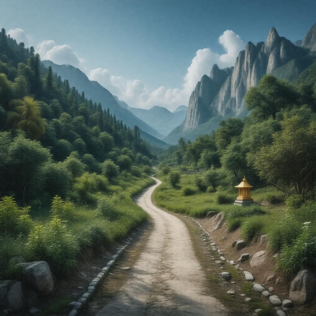 Click to view larger image AI-created image of Madhyamāpratipad