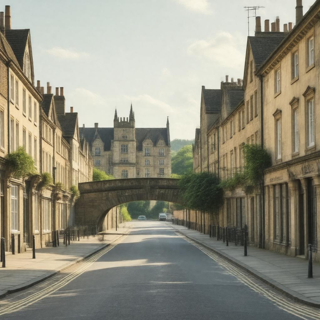 AI-created image of Magdalene Street, Cambridge, England