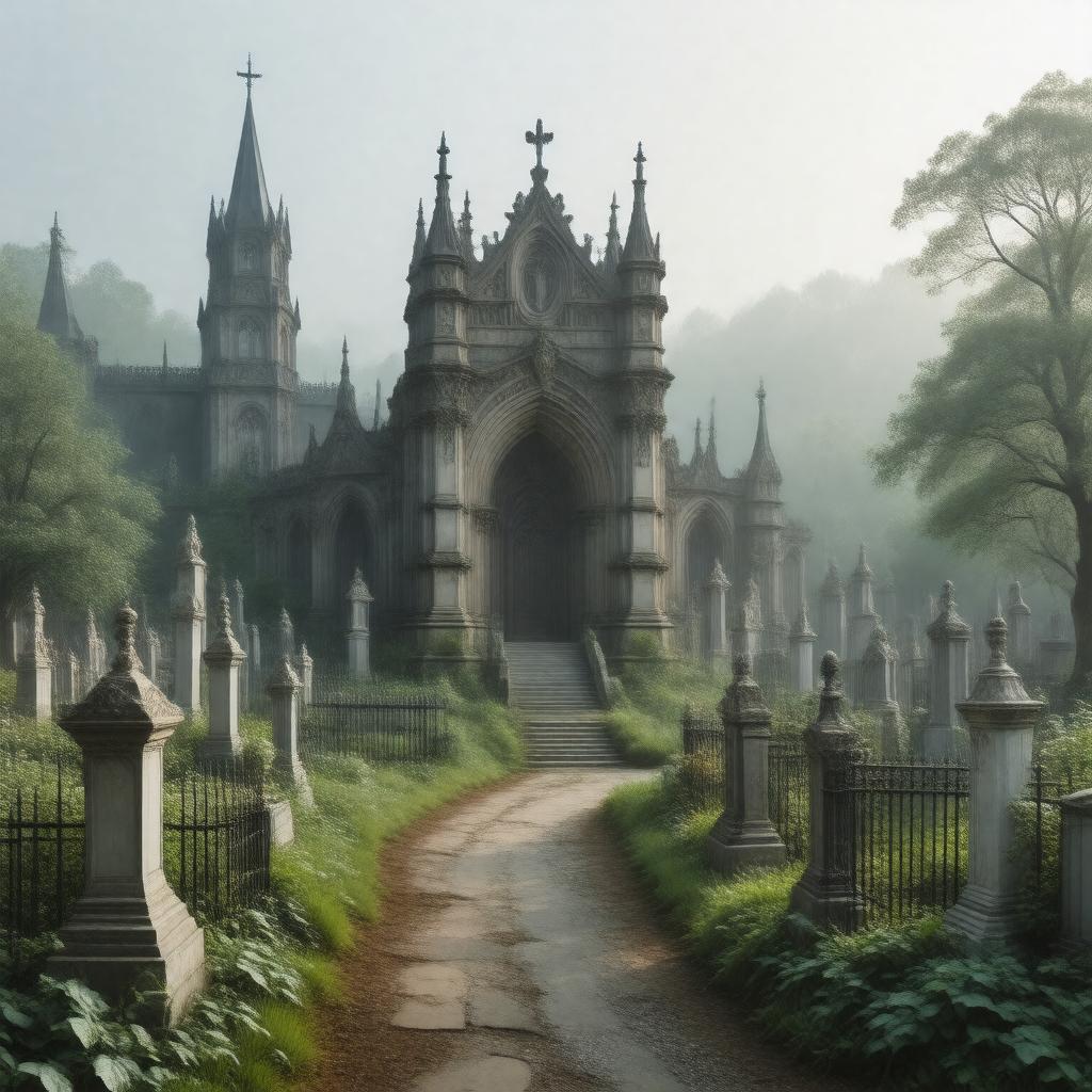 Click to view larger image AI-created image of Magnificent Seven cemeteries