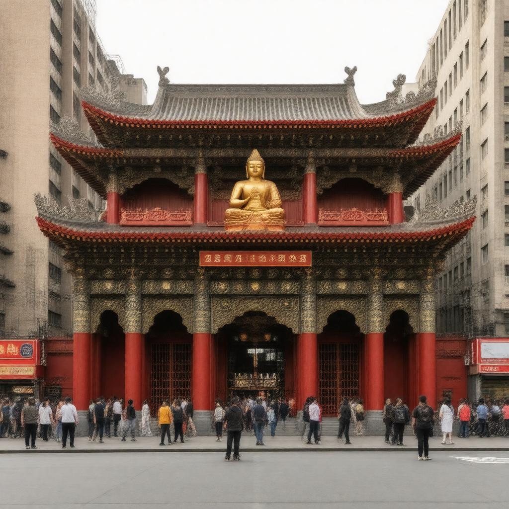 AI-created image of Mahayana Buddhist Temple