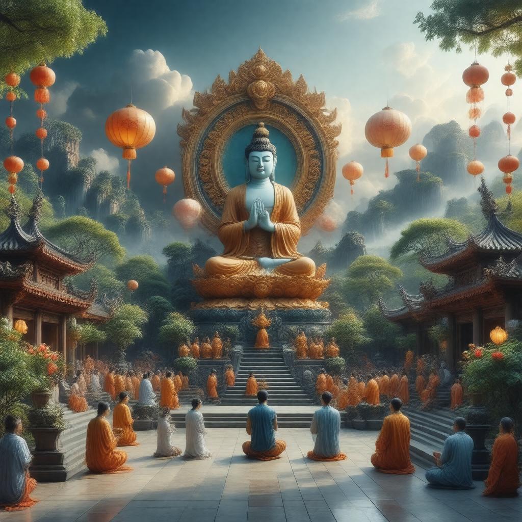 AI-created image of Mahayana Buddhists