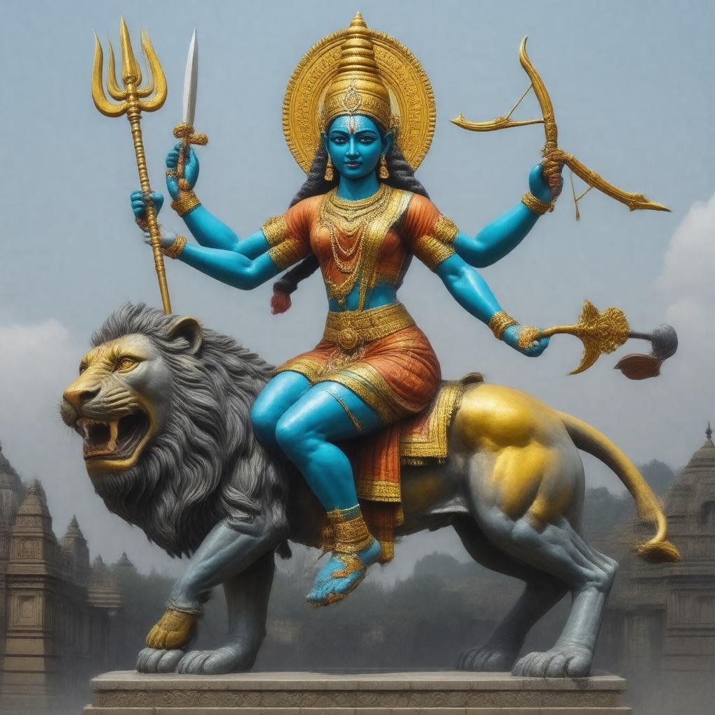 AI-created image of Mahishasura Mardini