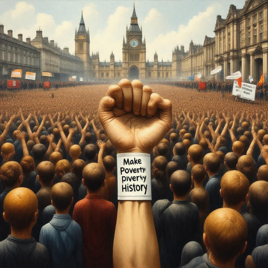 Click to view larger image AI-created image of Make Poverty History