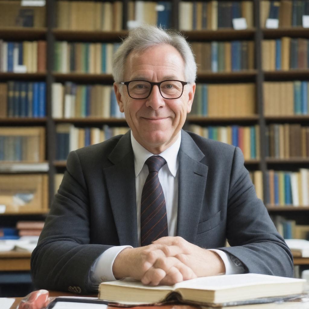 AI-created image of Malcolm Bradbury