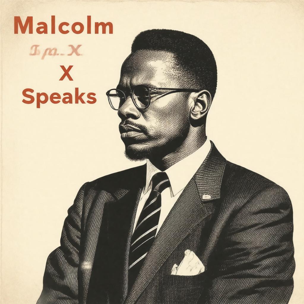 AI-created image of Malcolm X Speaks (book)