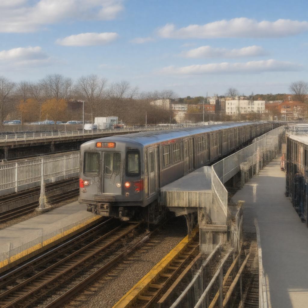 Click to view larger image AI-created image of Malden Center station