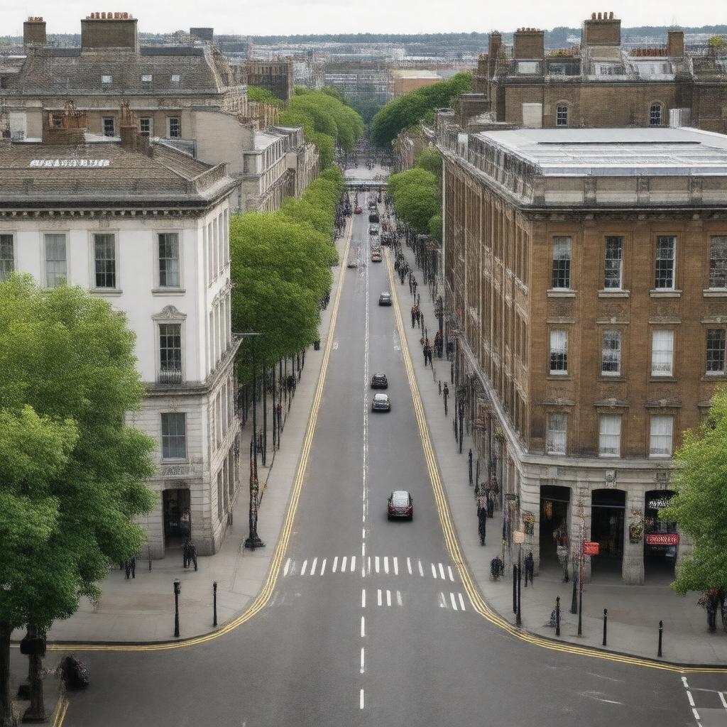 AI-created image of Malet Street, Bloomsbury, London