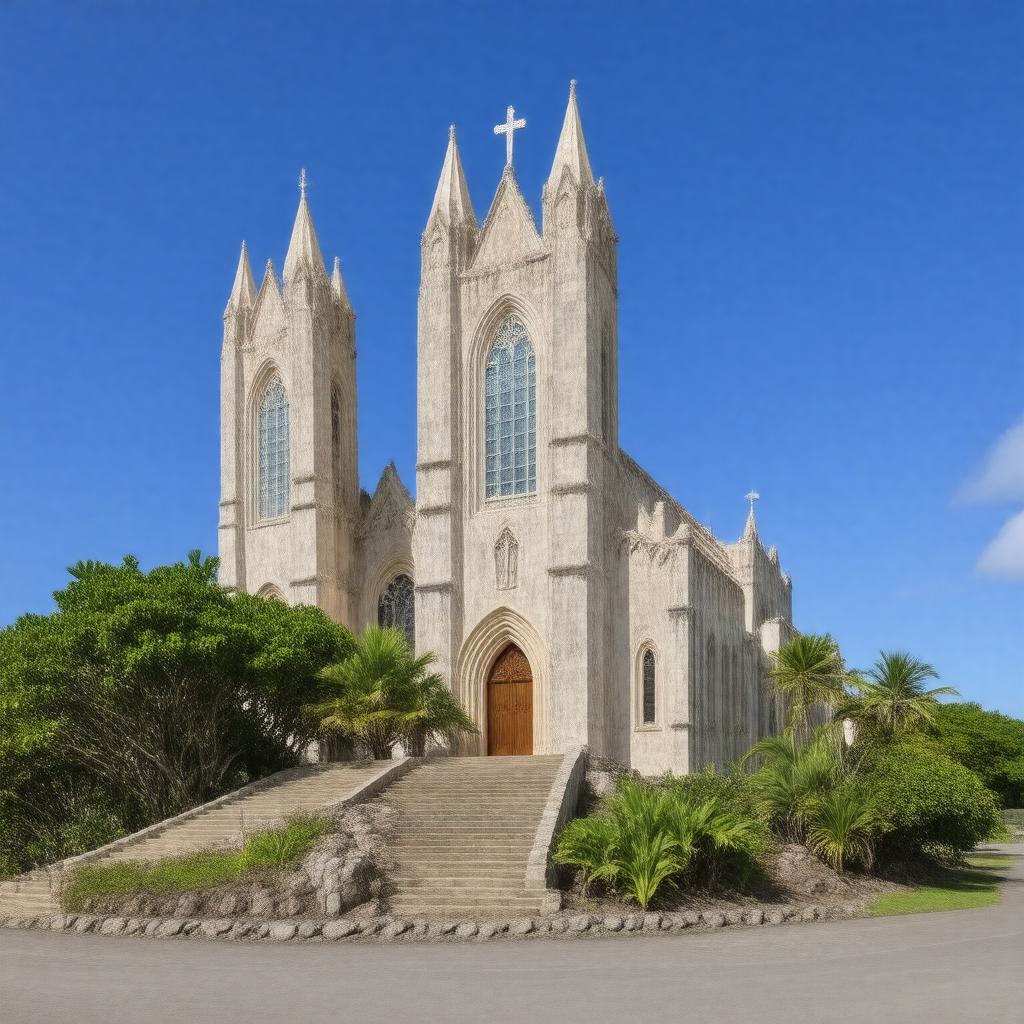 AI-created image of Mangareva Cathedral