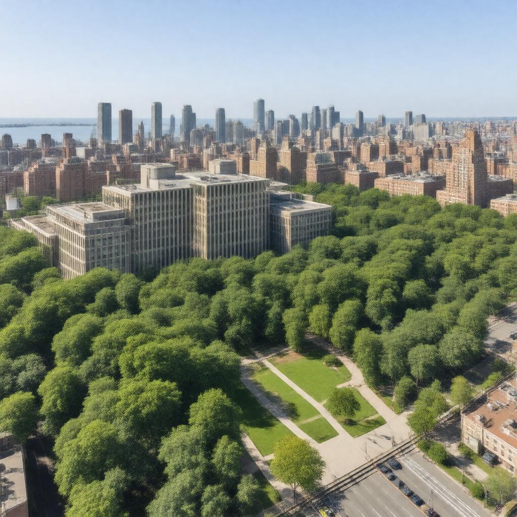 Click to view larger image AI-created image of Manhattanville Campus