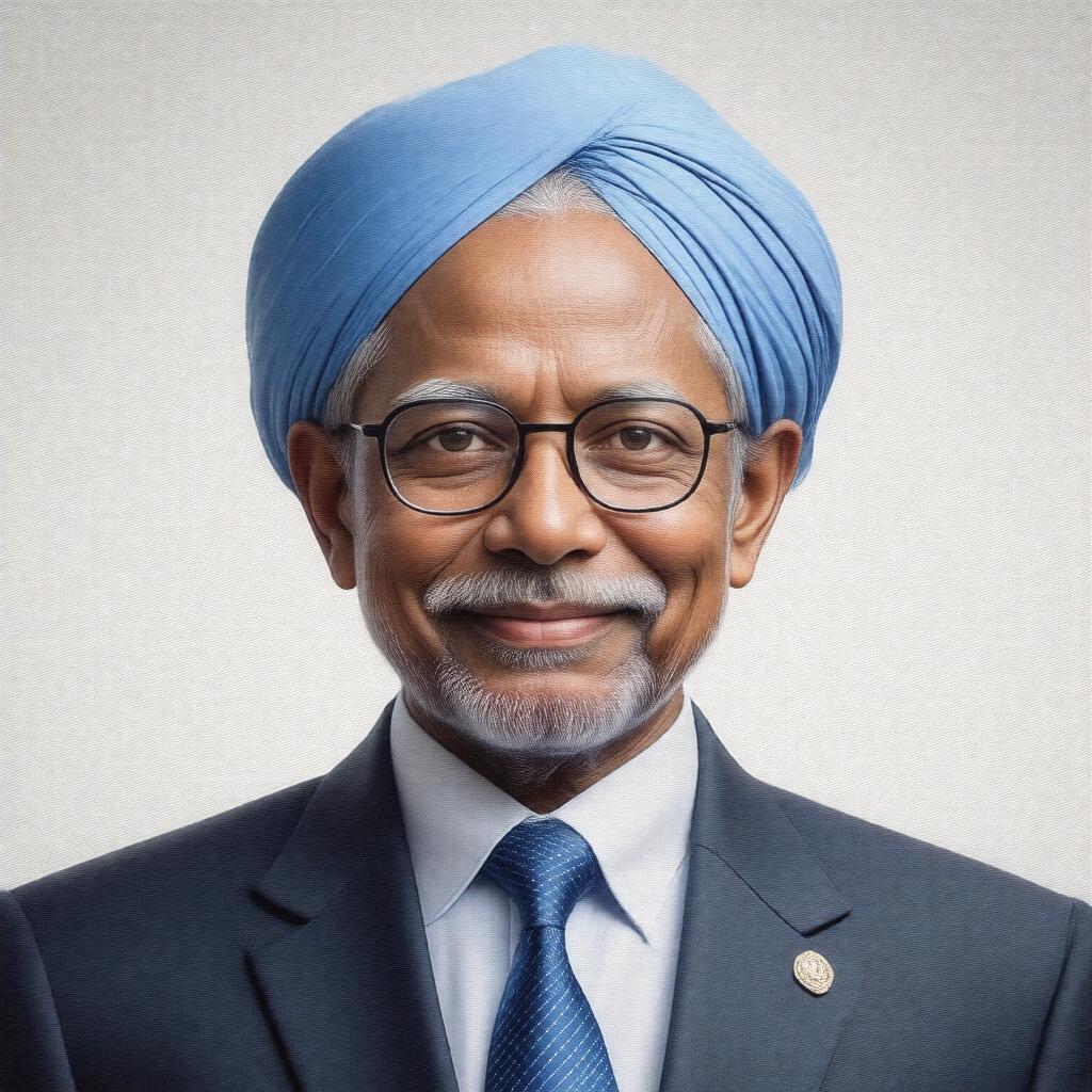 AI-created image of Manmohan Singh