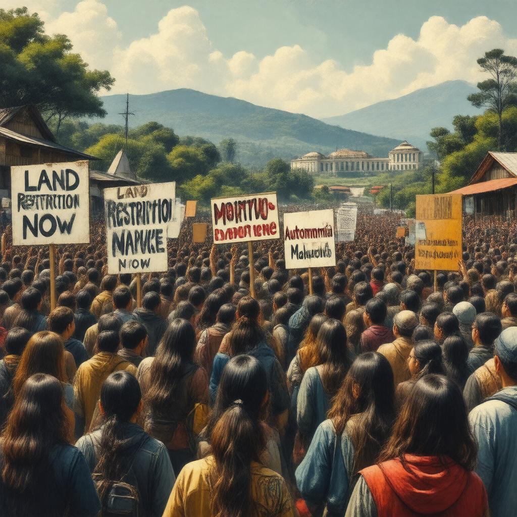 Click to view larger image AI-created image of Mapuche movement