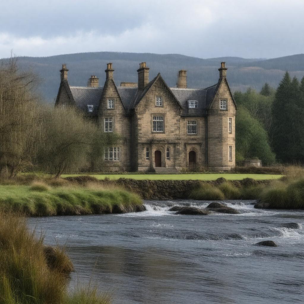 AI-created image of Mar Lodge, Braemar, Aberdeenshire, Scotland