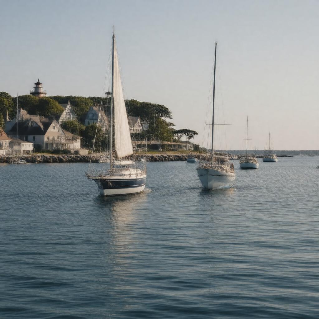 Click to view larger image AI-created image of Marblehead Harbor