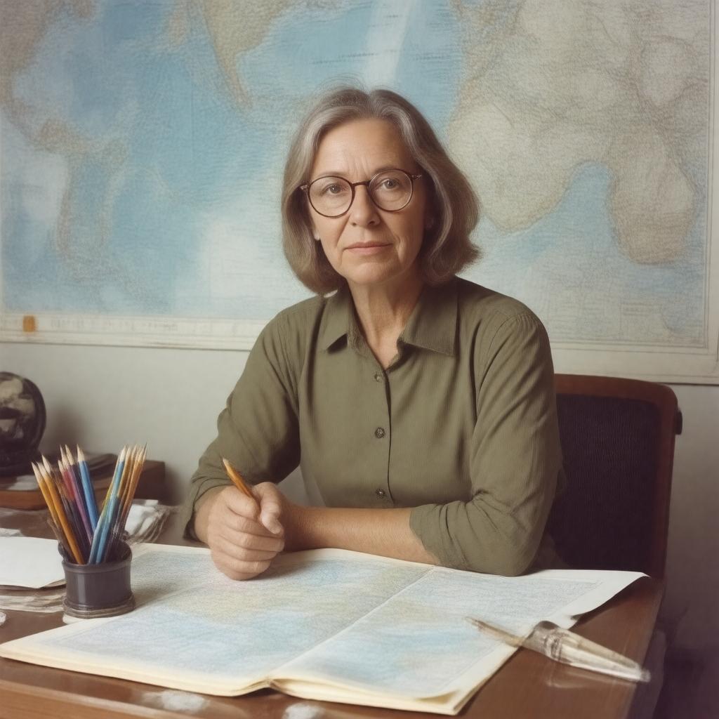 Click to view larger image AI-created image of Marie Tharp