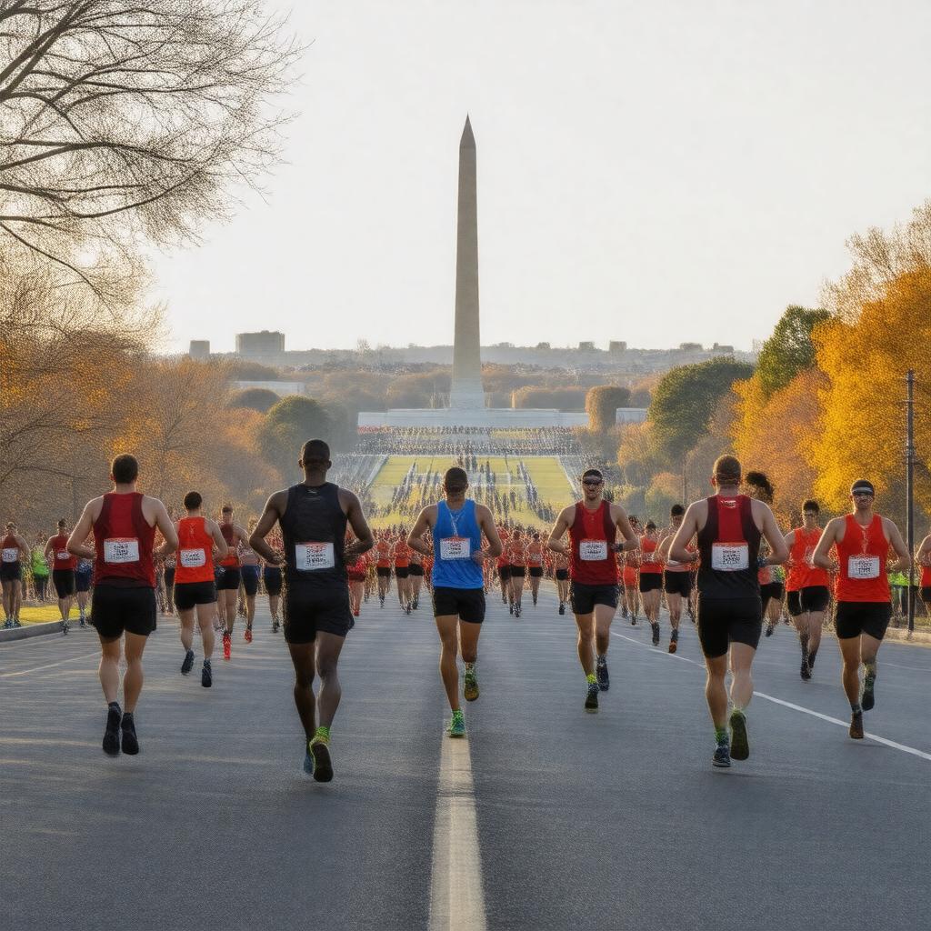 Click to view larger image AI-created image of Marine Corps Marathon