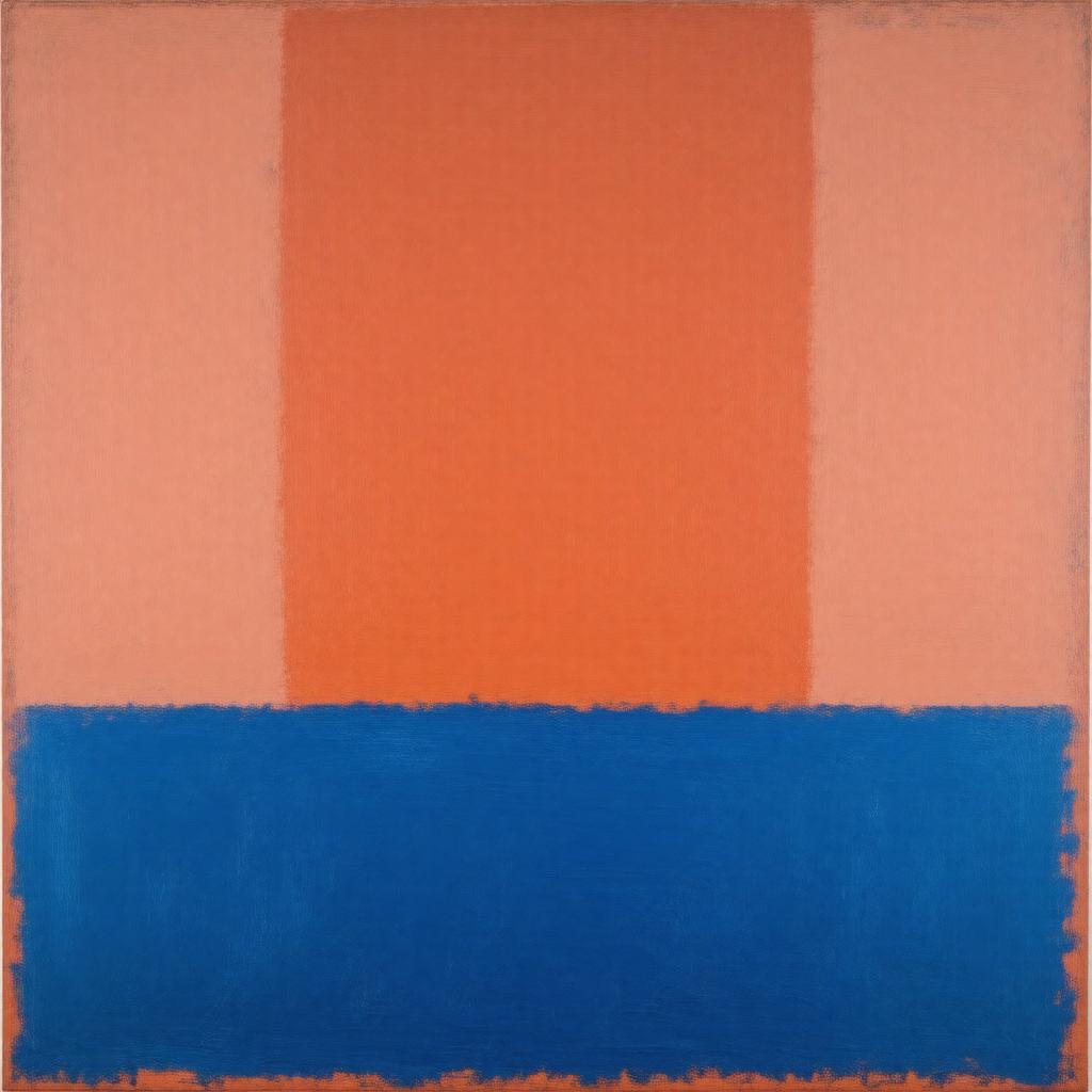 Click to view larger image AI-created image of Mark Rothko, Untitled (Red, Blue, Orange)