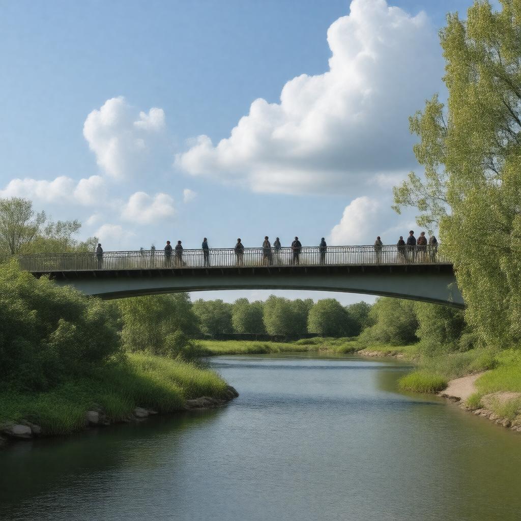 Click to view larger image AI-created image of Markey Memorial Pedestrian Bridge