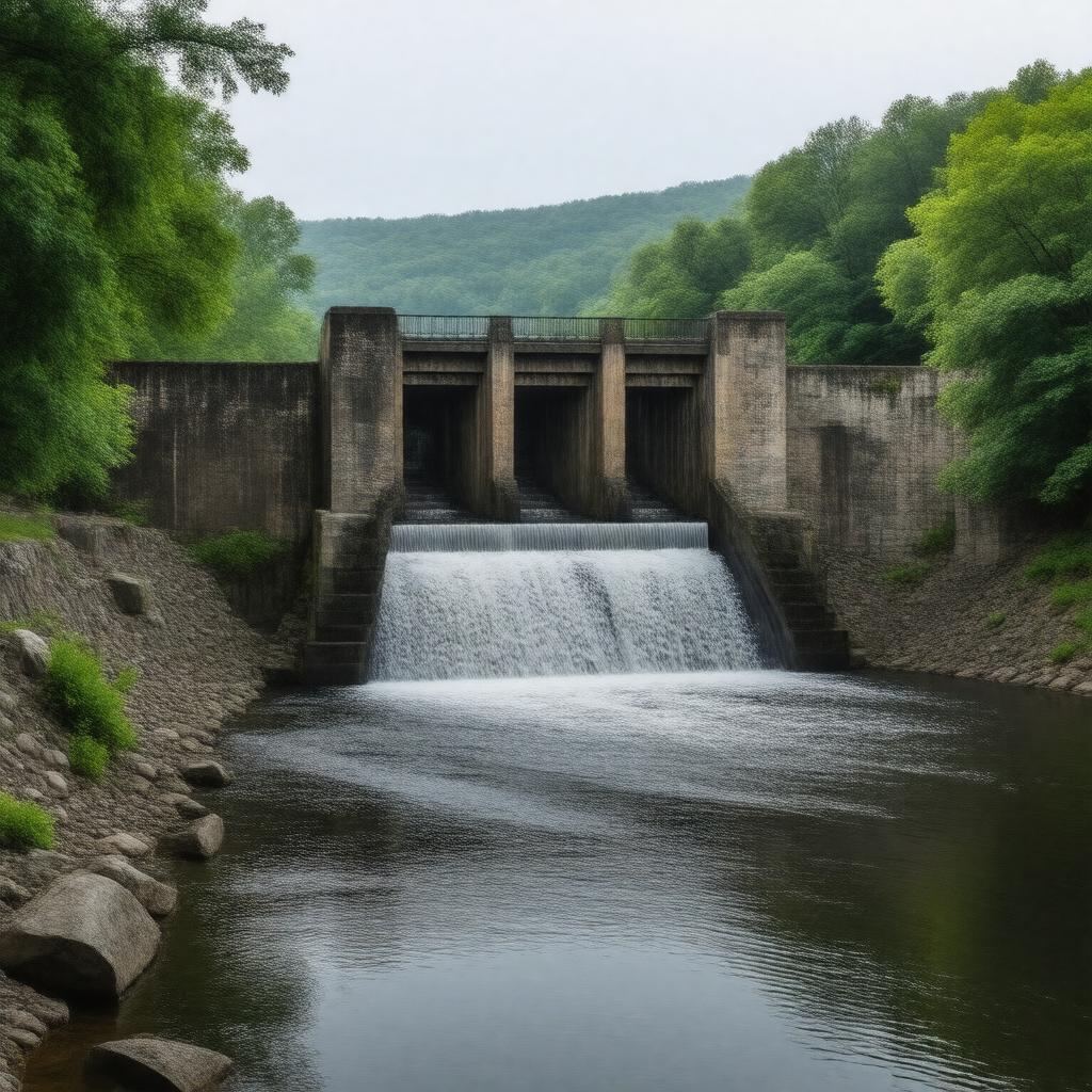 AI-created image of Marland Place Dam