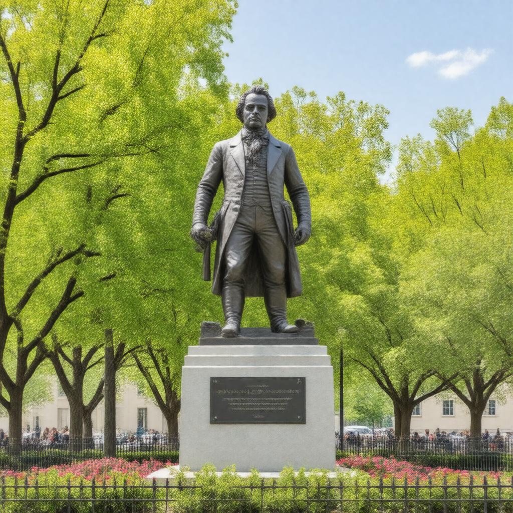 AI-created image of Marquis de Lafayette statue
