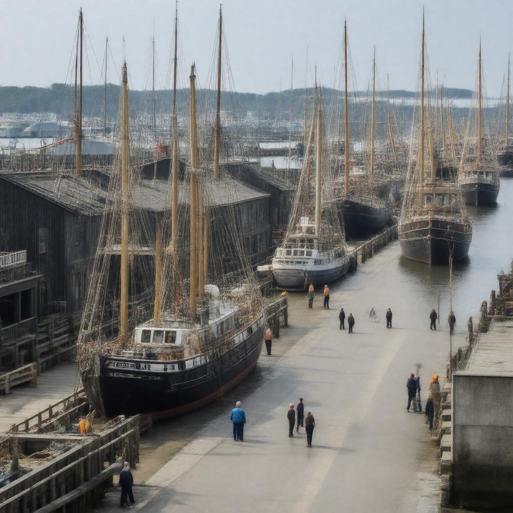 AI-created image of Martha's Vineyard Shipyard