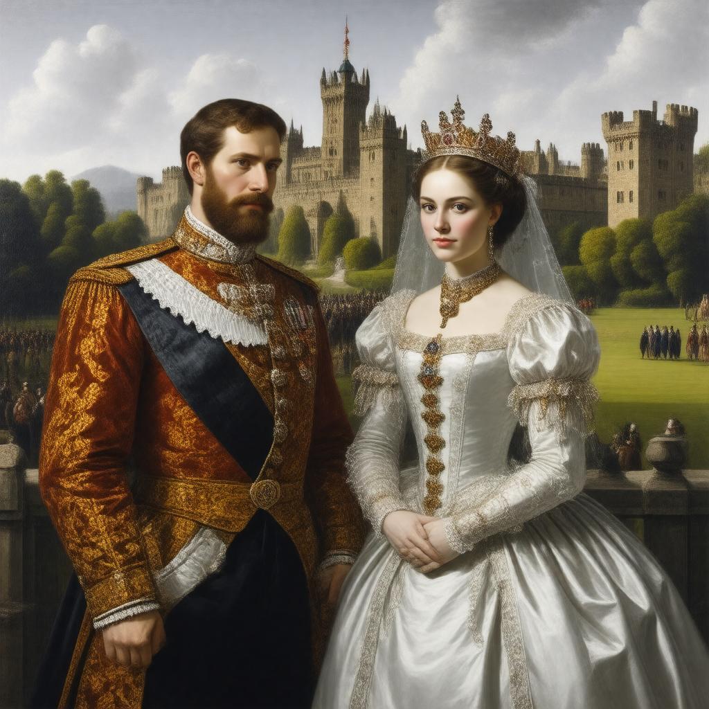 Click to view larger image AI-created image of Mary I and Philip II of Spain