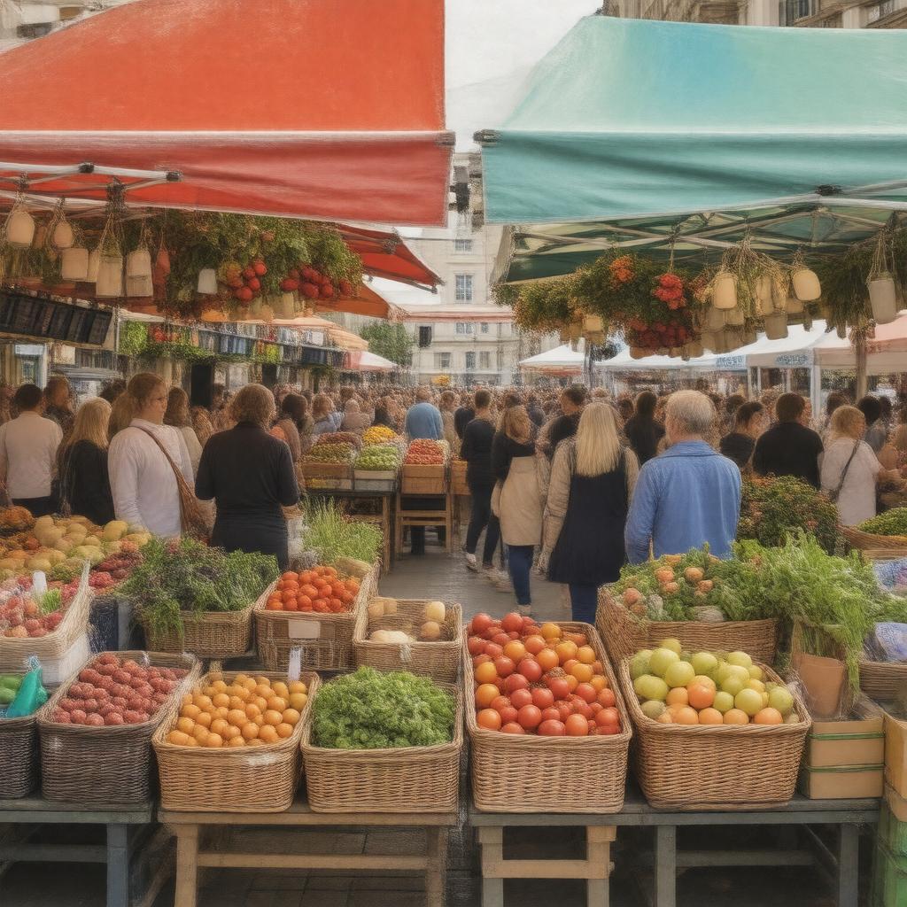 Click to view larger image AI-created image of Marylebone Farmers' Market