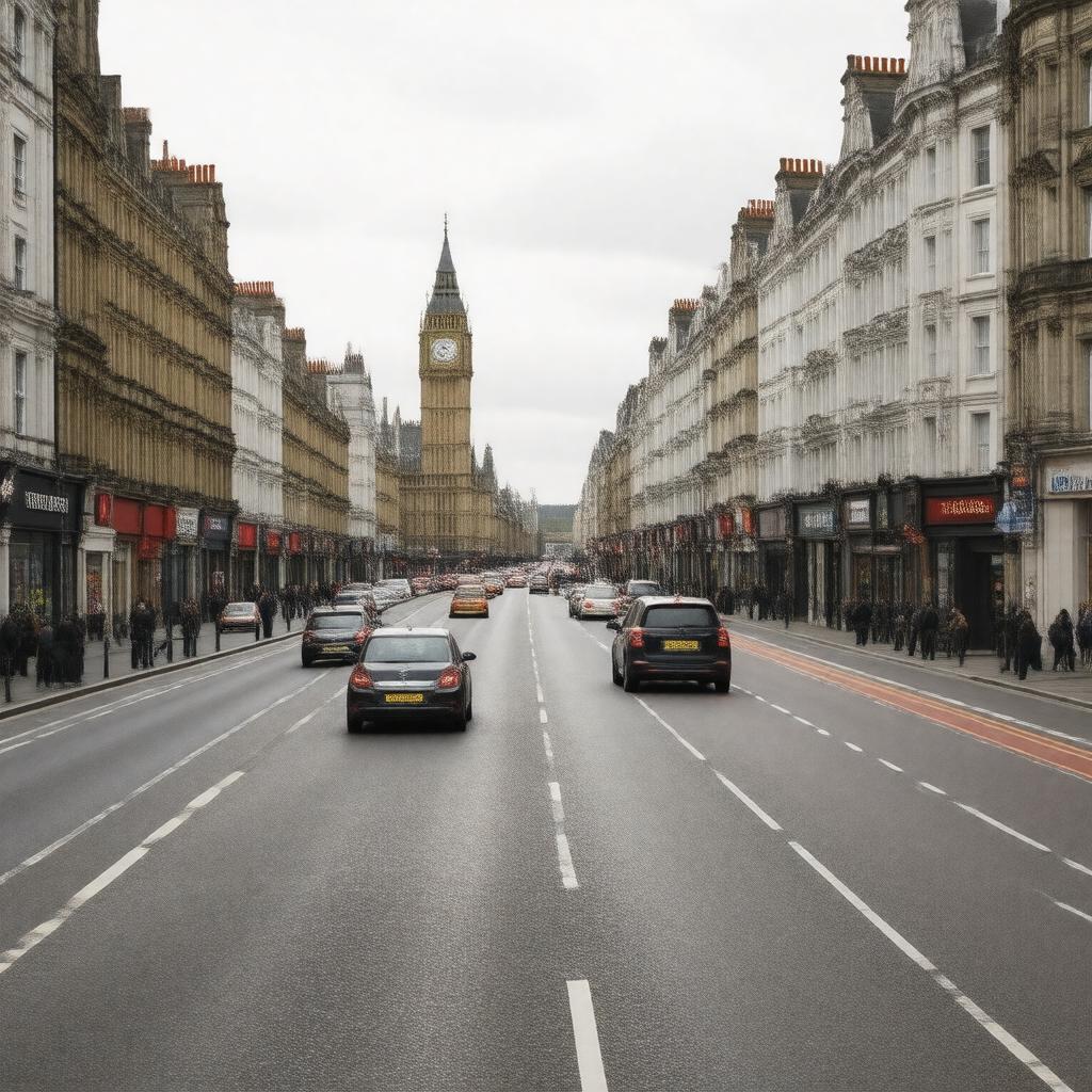 AI-created image of Marylebone Road, City of Westminster, London