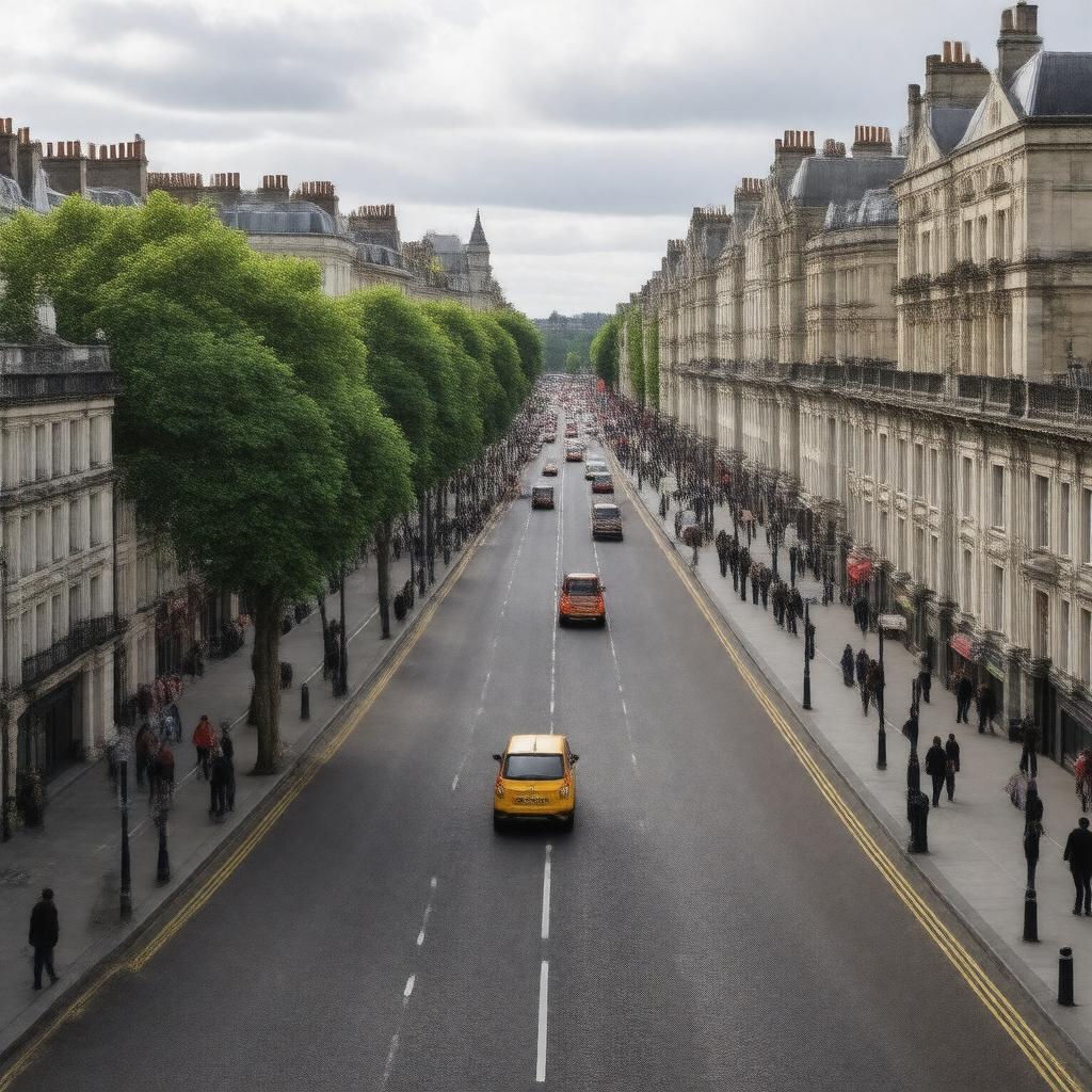 AI-created image of Marylebone Road, London NW1 5LT