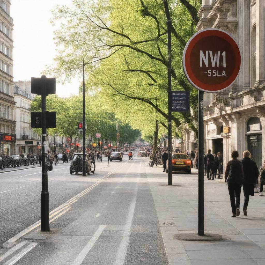 AI-created image of Marylebone Road, Marylebone, London NW1 5LA