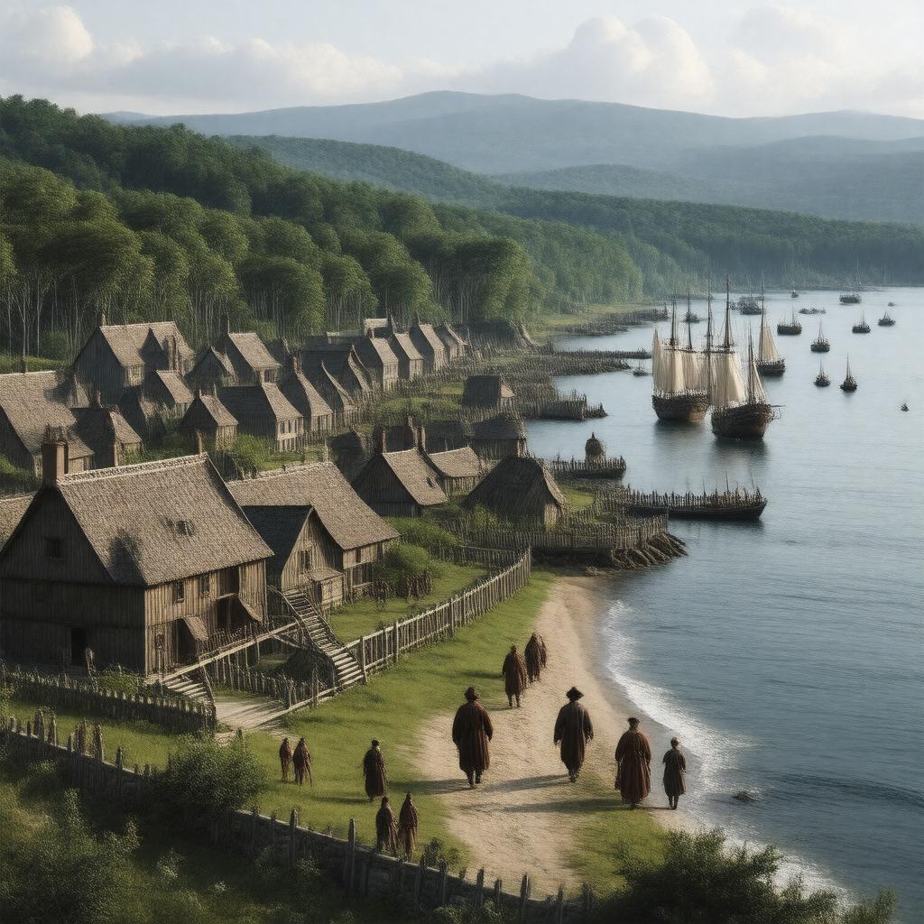 AI-created image of Massachusetts Bay Colony