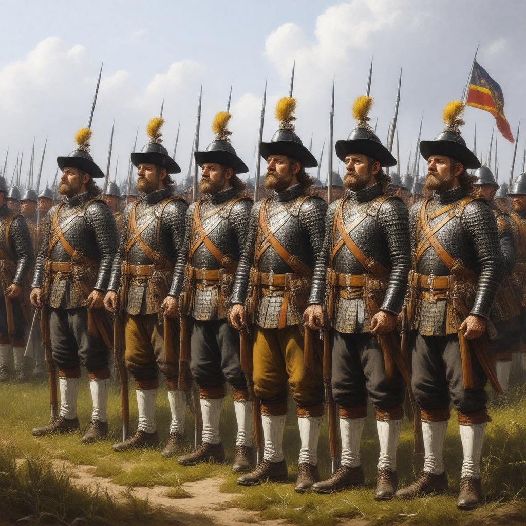 AI-created image of Massachusetts Bay Colony militia