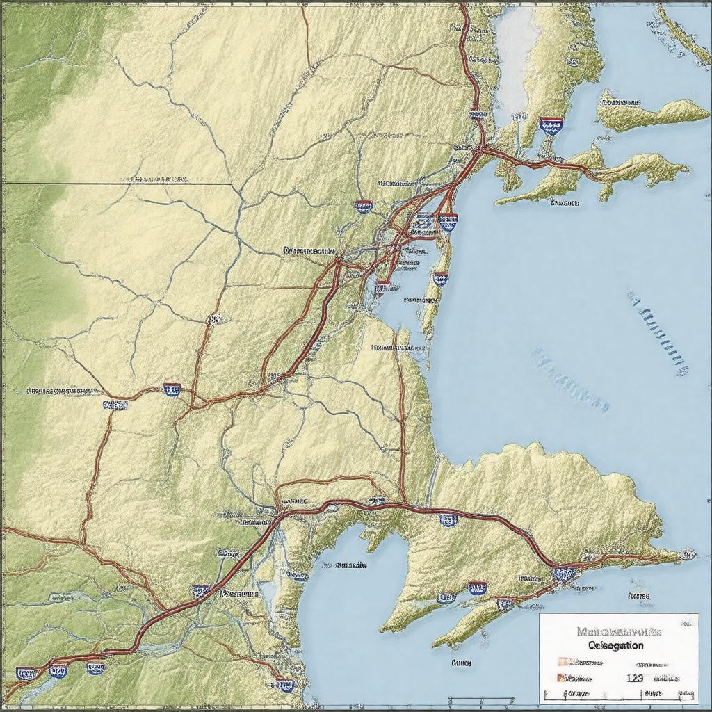Click to view larger image AI-created image of Massachusetts Outer Circumferential Highway