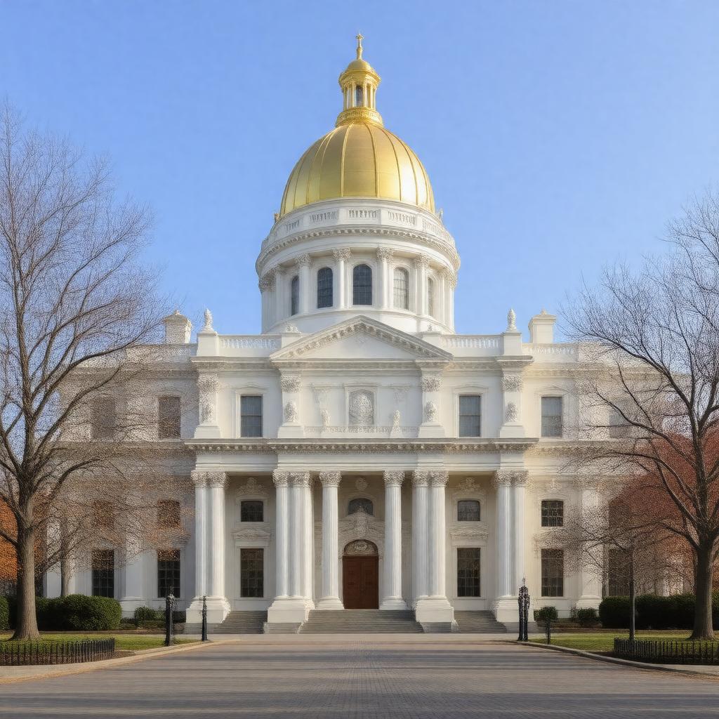 AI-created image of Massachusetts State House