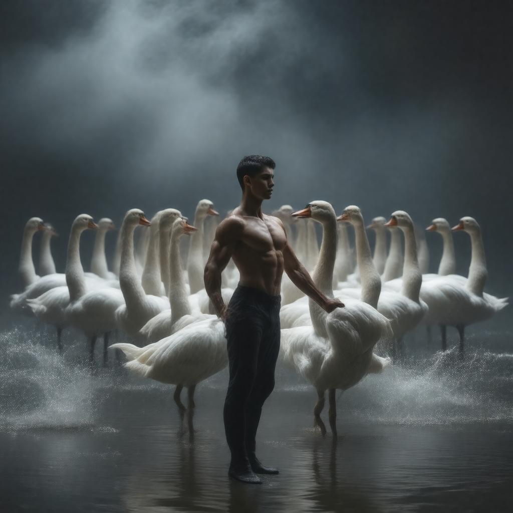 AI-created image of Matthew Bourne's Swan Lake