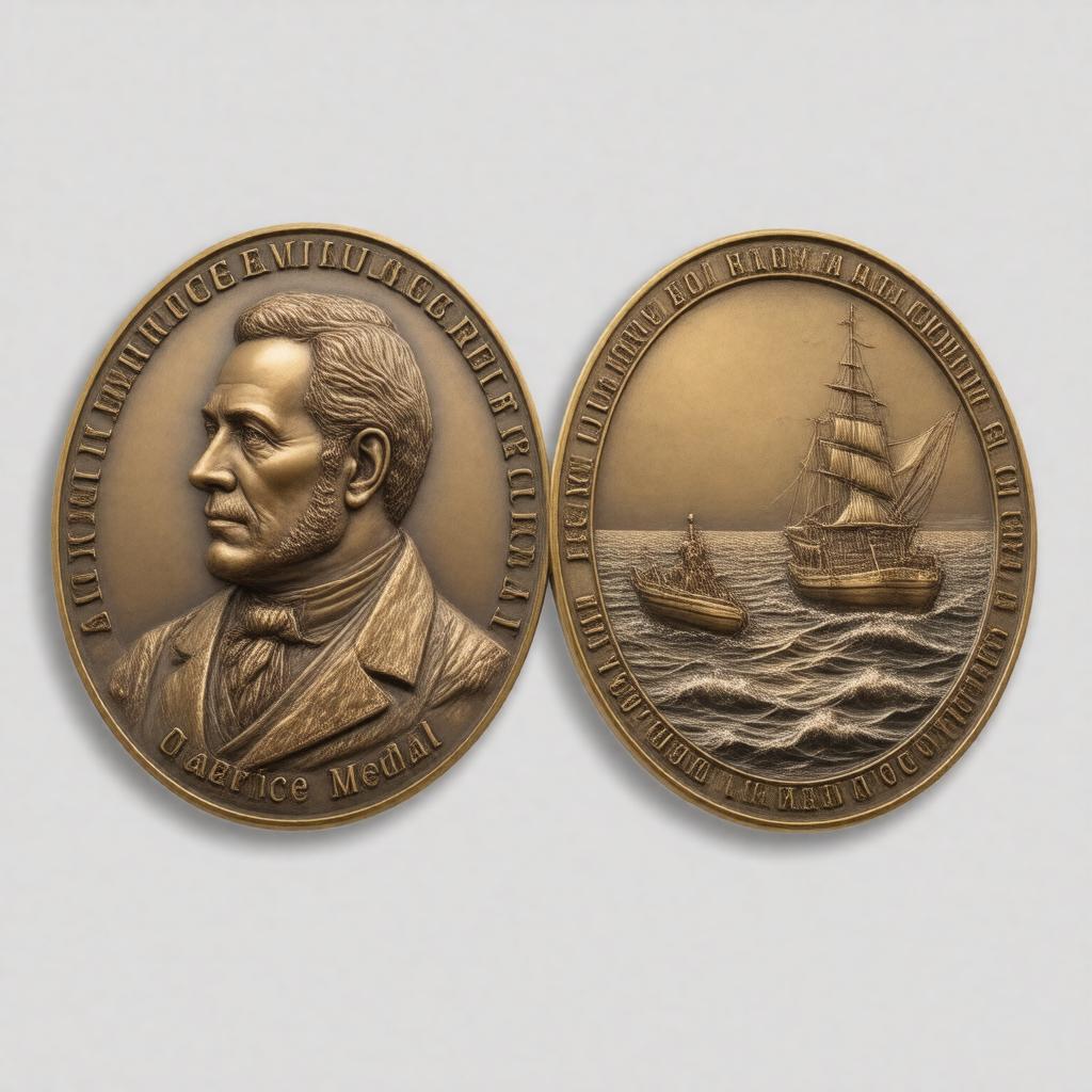 Click to view larger image AI-created image of Maurice Ewing Medal