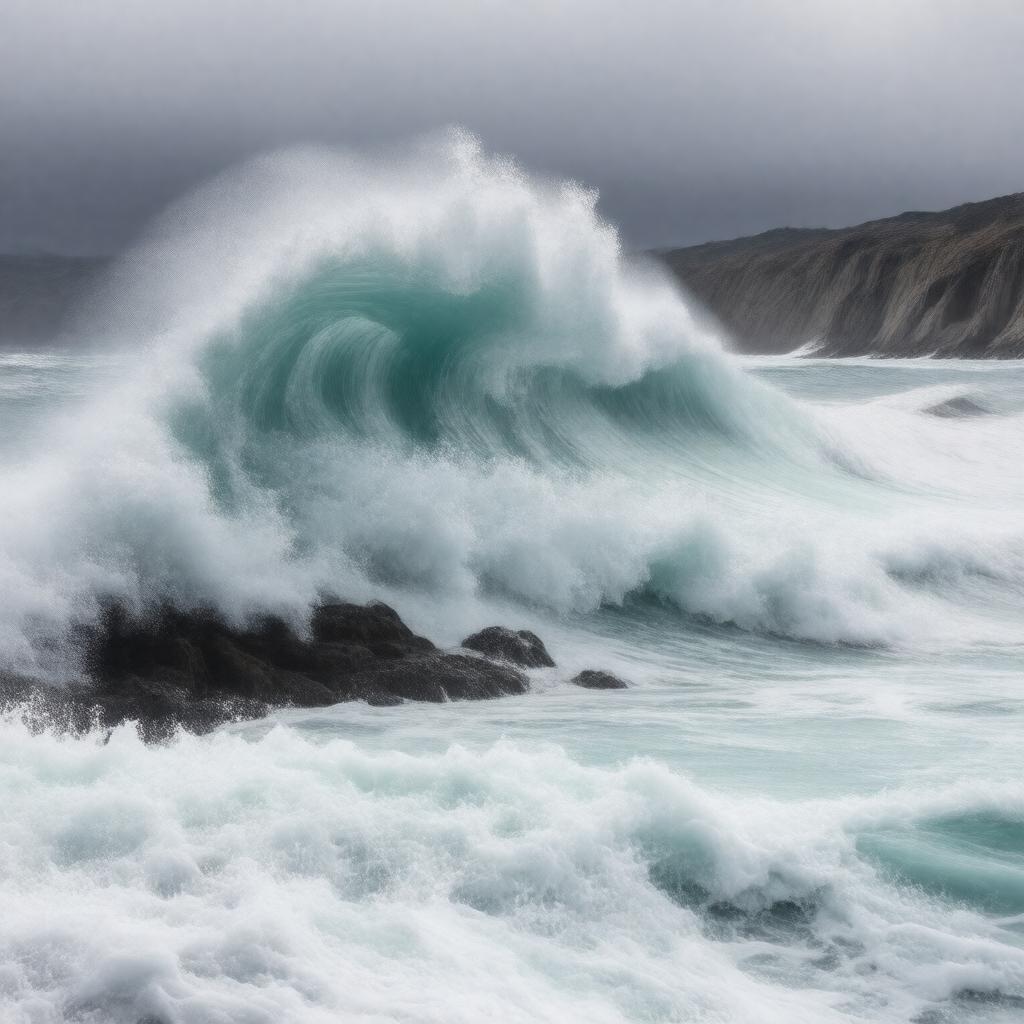 Click to view larger image AI-created image of Mavericks (surf spot)