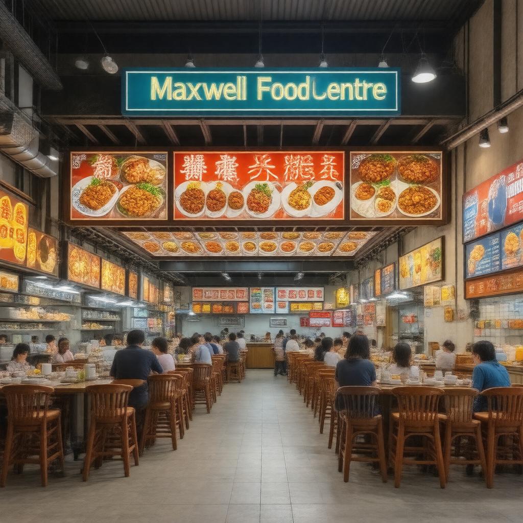 AI-created image of Maxwell Food Centre