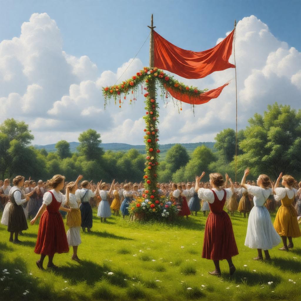 AI-created image of May Day celebrations