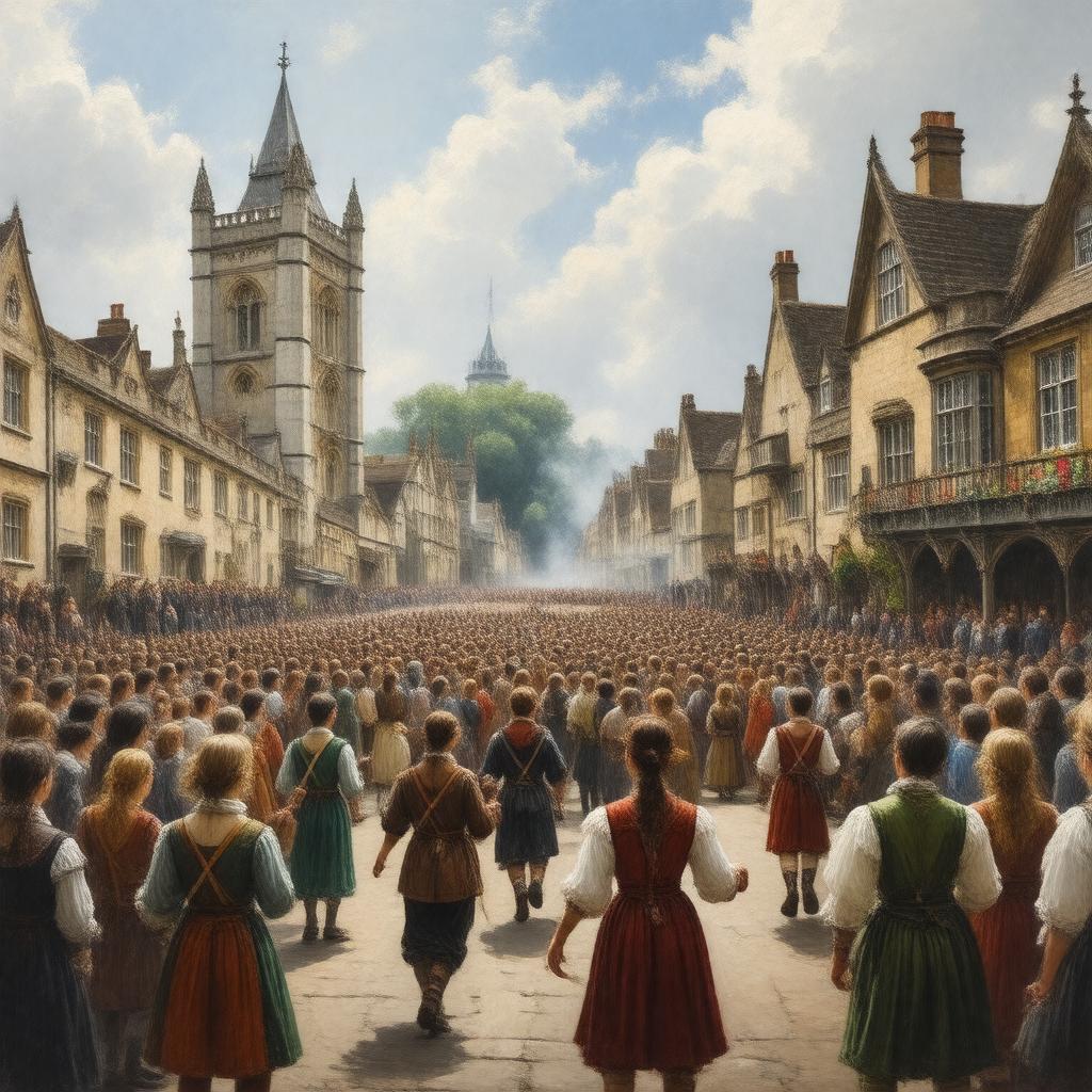 AI-created image of May Morning celebrations
