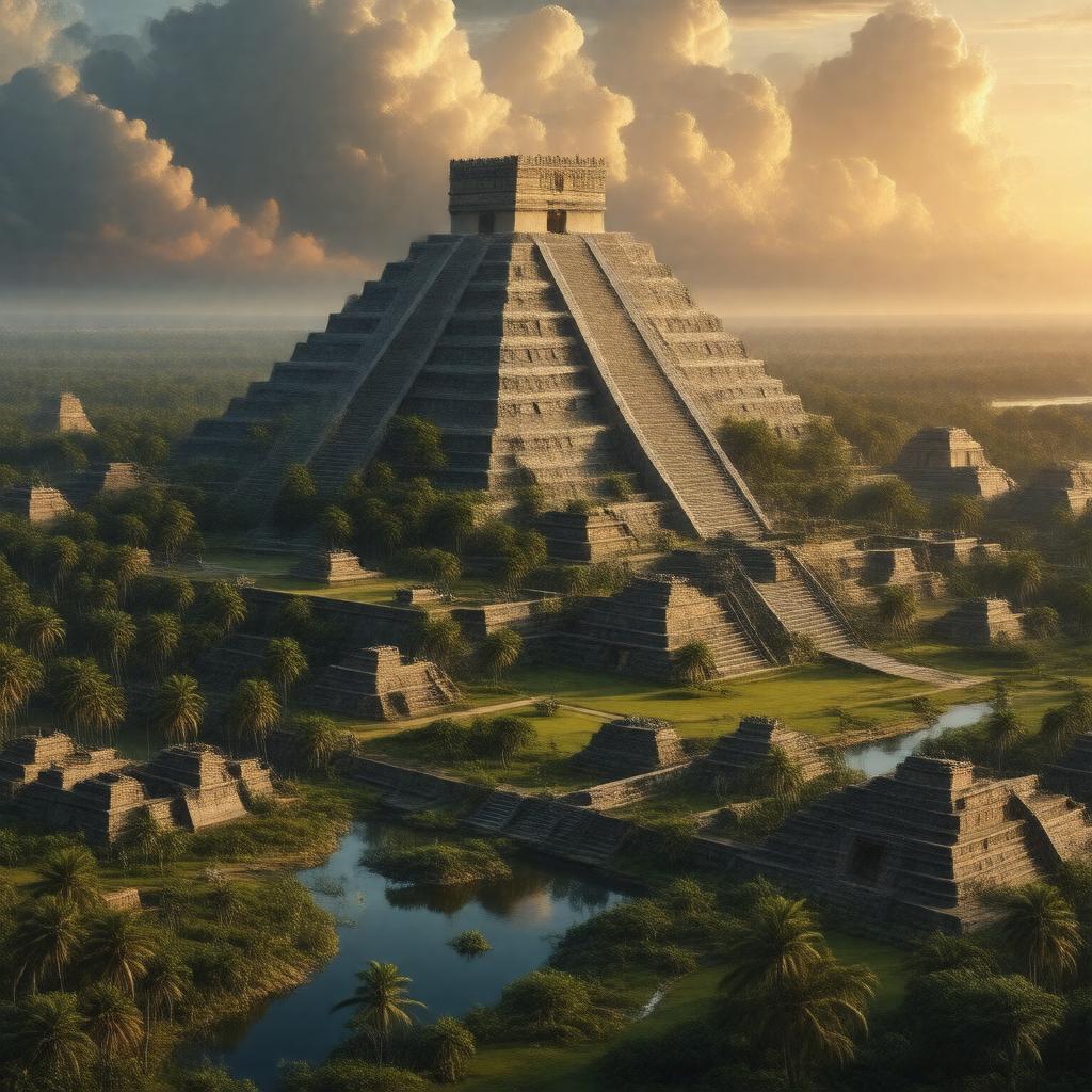 AI-created image of Mayan and Aztec civilizations