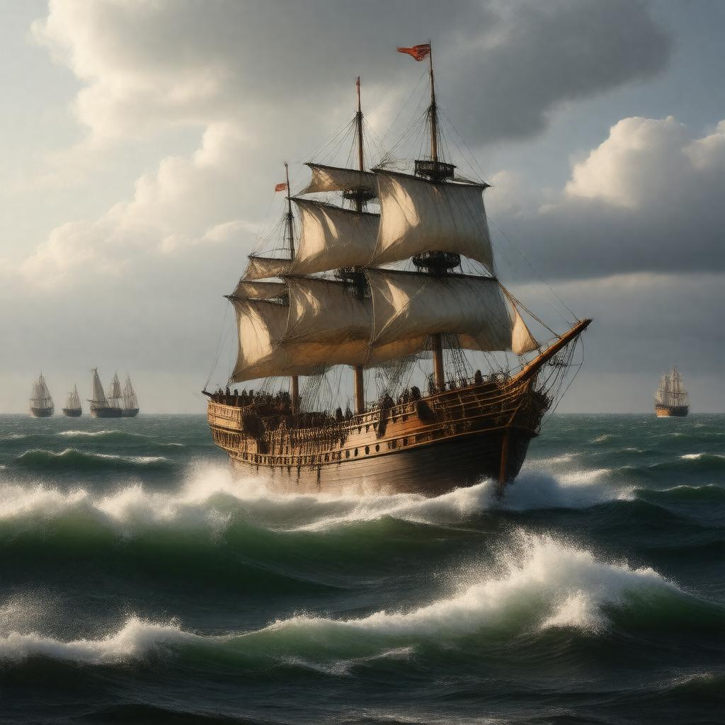 AI-created image of Mayflower voyage