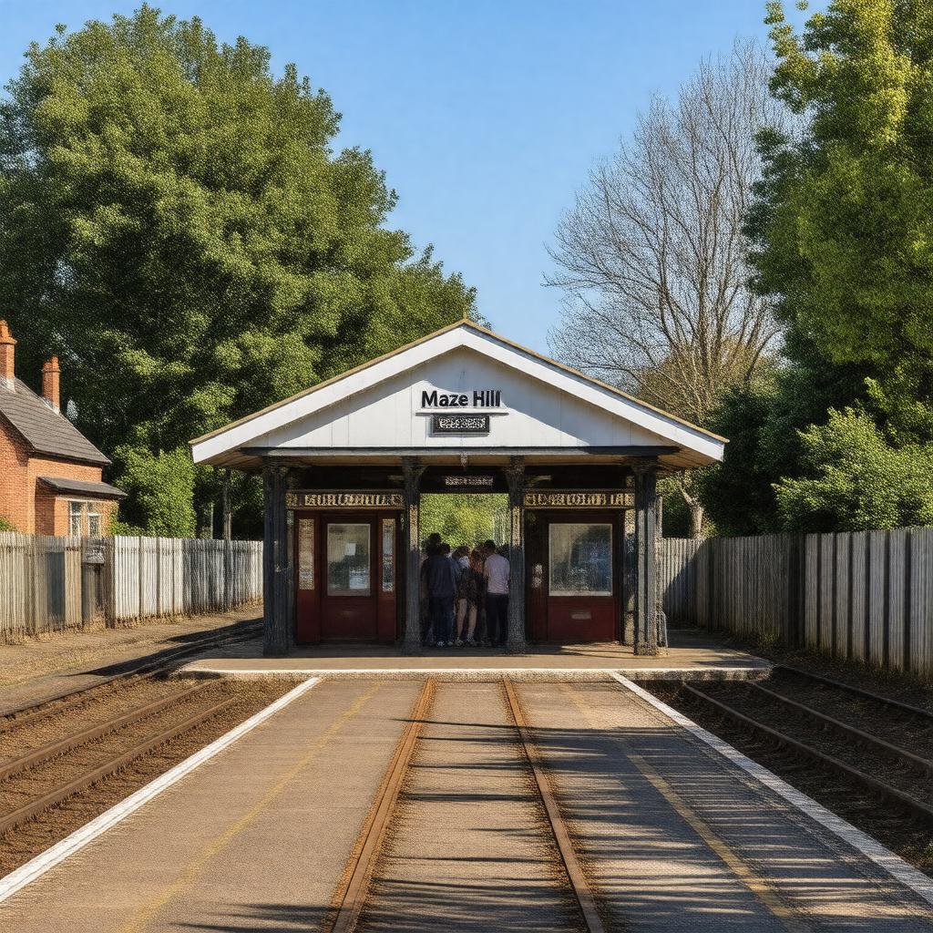 AI-created image of Maze Hill railway station