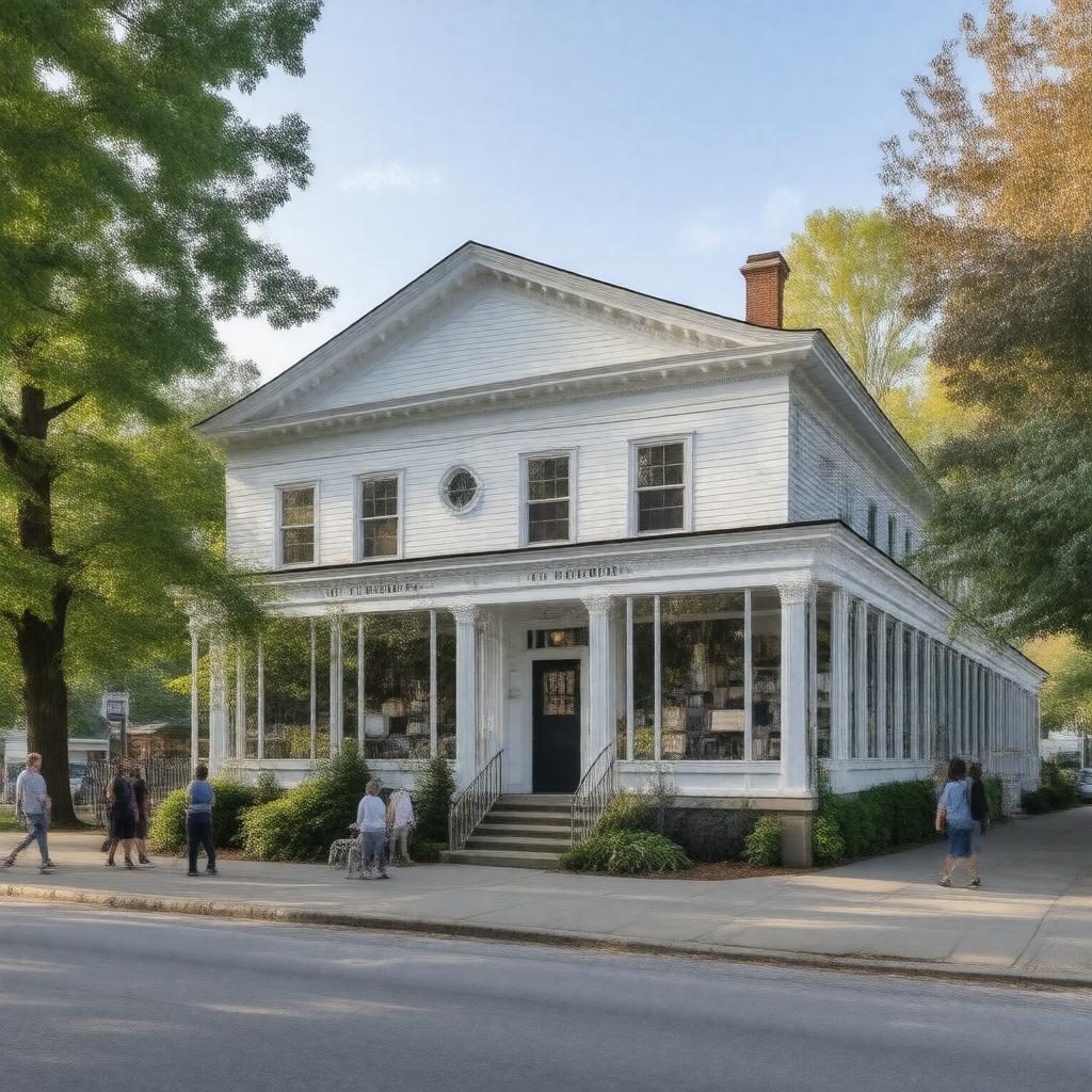 Click to view larger image AI-created image of Medfield Public Library