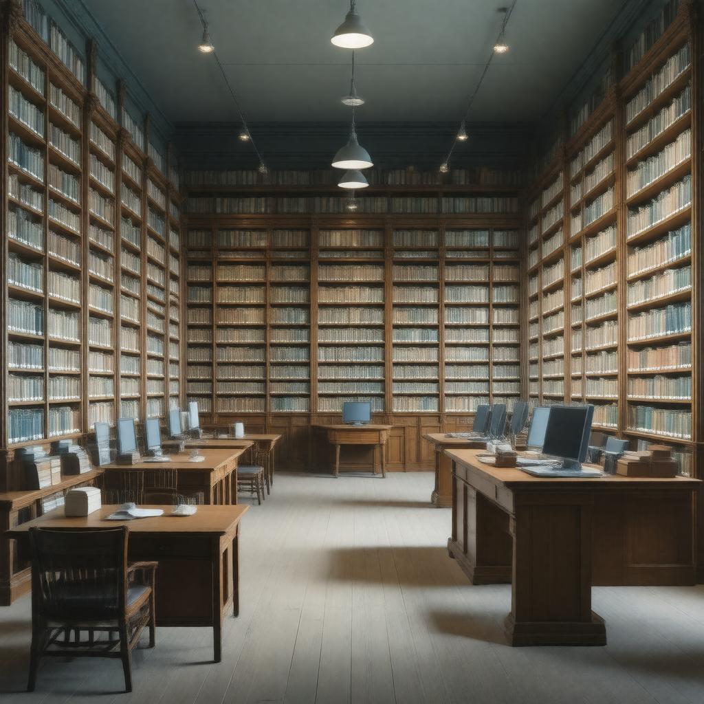 Click to view larger image AI-created image of Medical Library