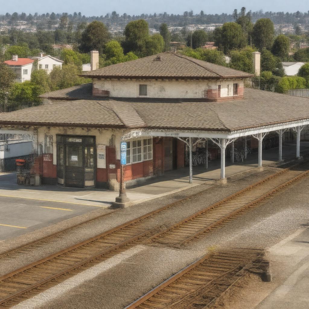 AI-created image of Menlo Park Caltrain station